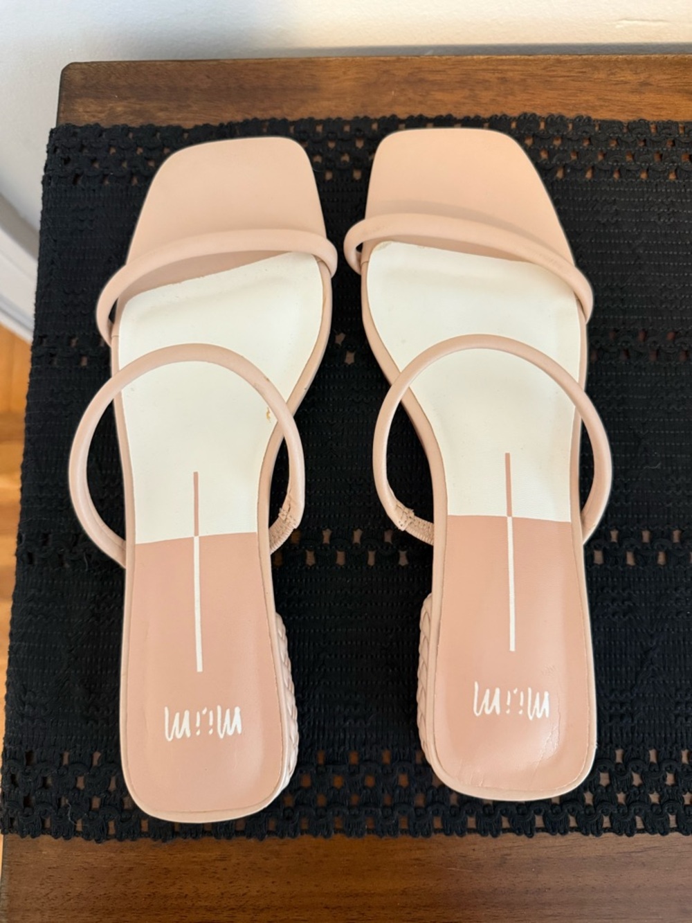 Blush Pink Strappy Square-Toe Sandals